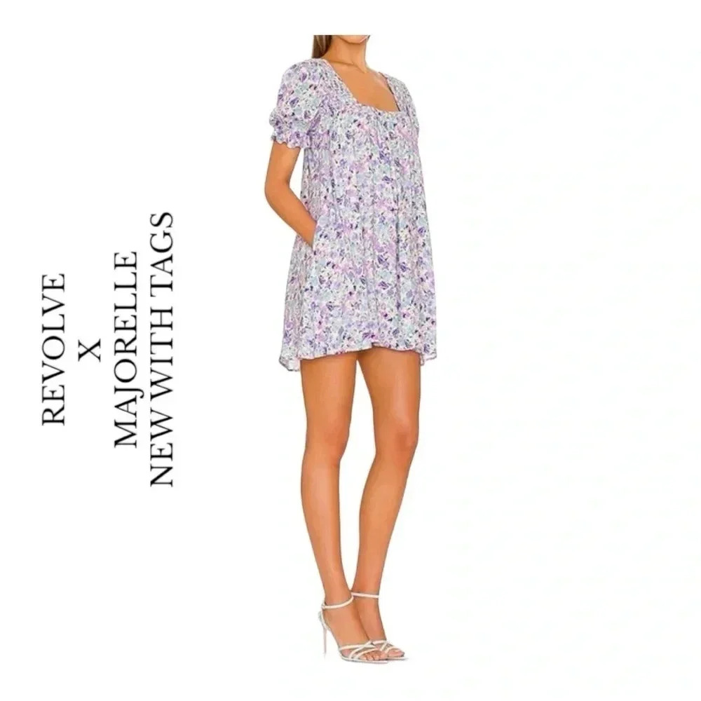 1926. REVOLVE X MAJORELLE GIOVANNA MINI‎ LENGTH DRESS SIZE SMALL PURPLE FLORAL